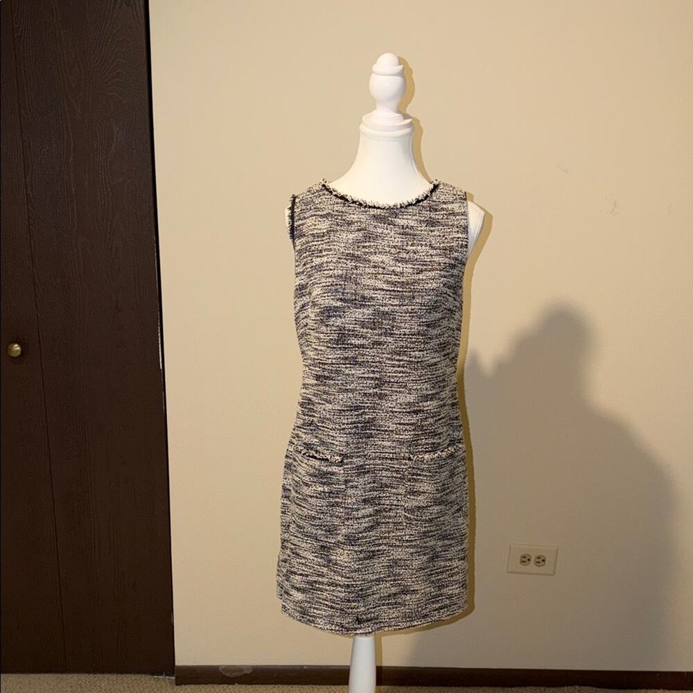 Max Studio Black and White Tweed Mini Dress - size medium